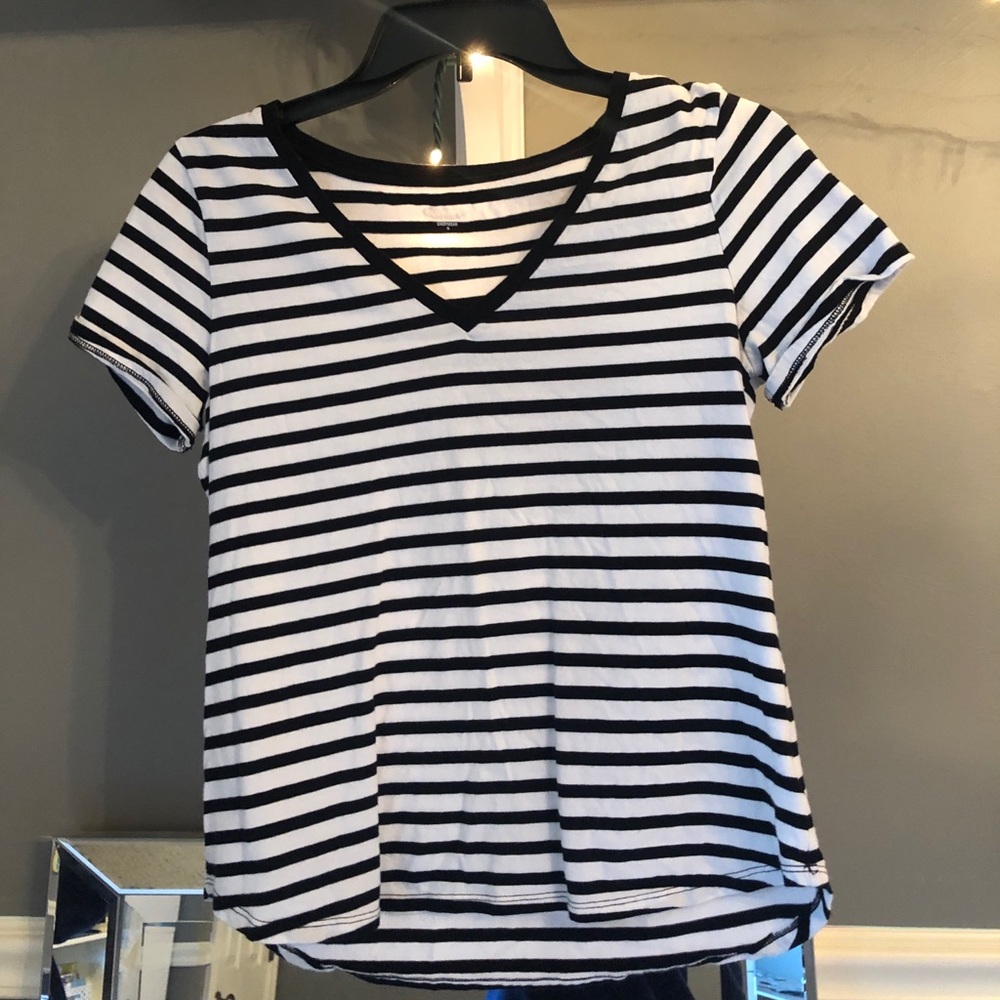 Black and White Striped Tee